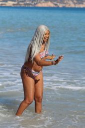 Sandi Bogle in Bikini on the Beach in Benidorm 02/13/2018