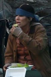 Sandra Bullock Filming Dramatic Scene for "Bird Box" 01/30/2018