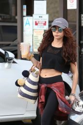 Sarah Hyland an a Crop Top and Leggings - Out in LA 02/19/2018