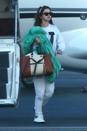 Selena Gomez Arriving on a Private Jet in Los Angeles