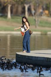 Selena Gomez at Lake Balboa Park in Encino