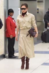Victoria Beckham Arrives at JFK Airport in NYC 02/05/2018