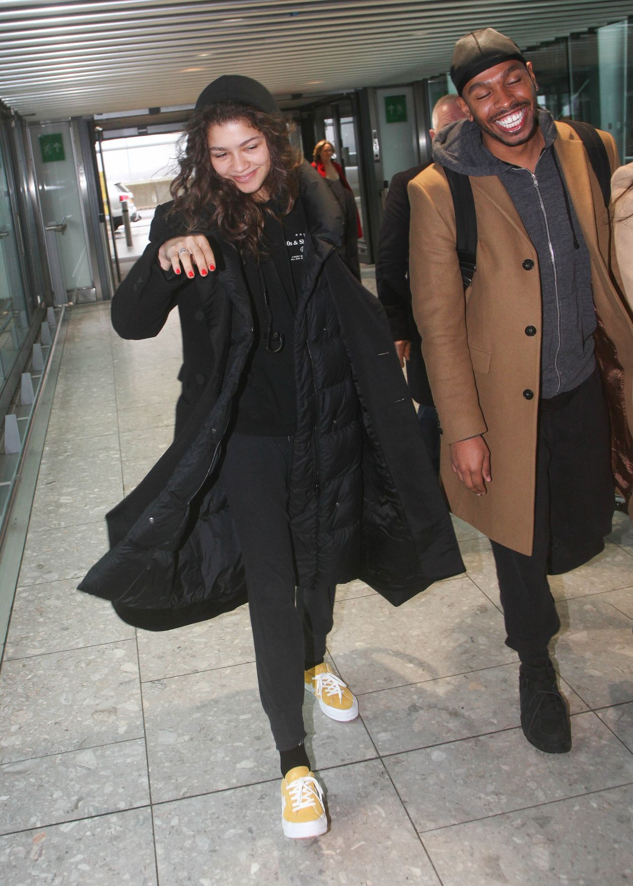 Zendaya Coleman looks tired as she arrives at Heathrow airport to fly out  of London