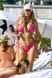 Alexa Dellanos in a Pink Bikini at the Beach in Miami 03/26/2018