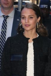 Alicia Vikander Arriving to Appear on Good Morning America in New York City 03/14/2018