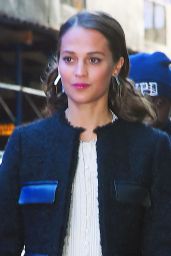 Alicia Vikander Arriving to Appear on Good Morning America in New York City 03/14/2018