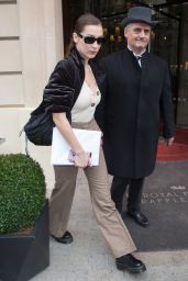 Bella Hadid - Leave the Royal Monceau Hotel in Paris 03/28/2018