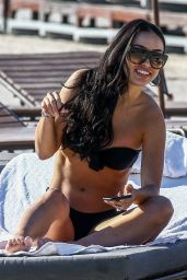 Bre Manziel (Tiesi) in a Black Bikini at the Beach in Miami