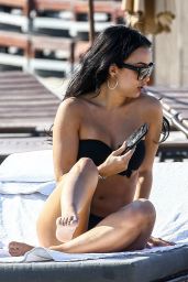 Bre Manziel (Tiesi) in a Black Bikini at the Beach in Miami