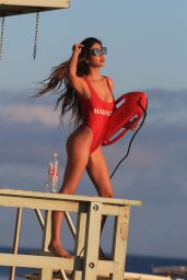 CJ Franco in a Red Bikini - BayWatch Themed Photo Shoot for 138 Water in Malibu