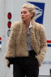 Elsa Hosk Looks Stylish in a Sheep-Like Jacket - Manhattan