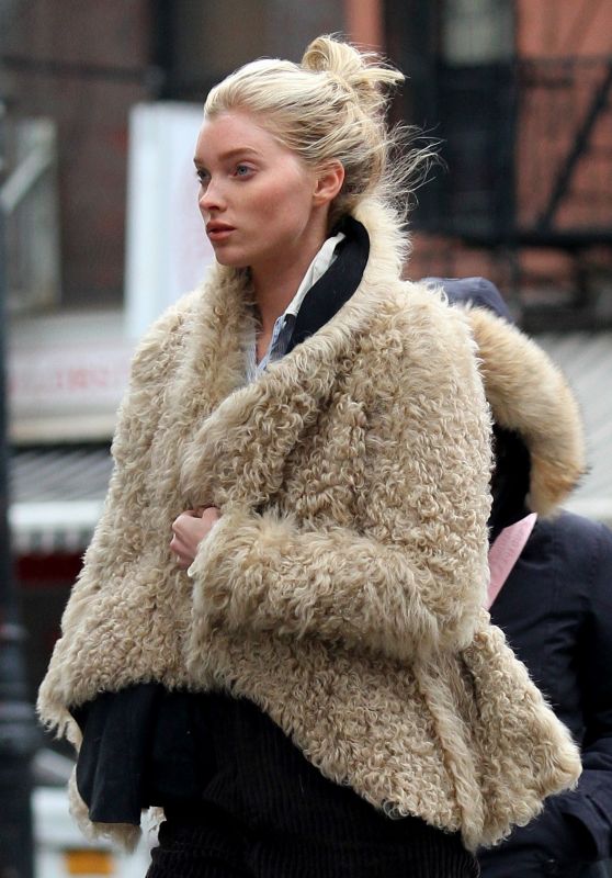 Elsa Hosk Looks Stylish in a Sheep-Like Jacket - Manhattan