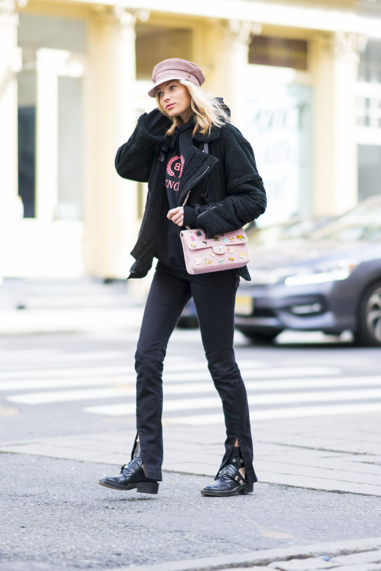 Elsa Hosk Wearing Balenciaga - SoHo, NYC 03/16/2018 • CelebMafia