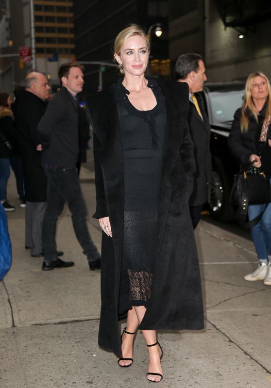 Emily Blunt - Outside The Late Show with Stephen Colbert in NYC 03/29/2018