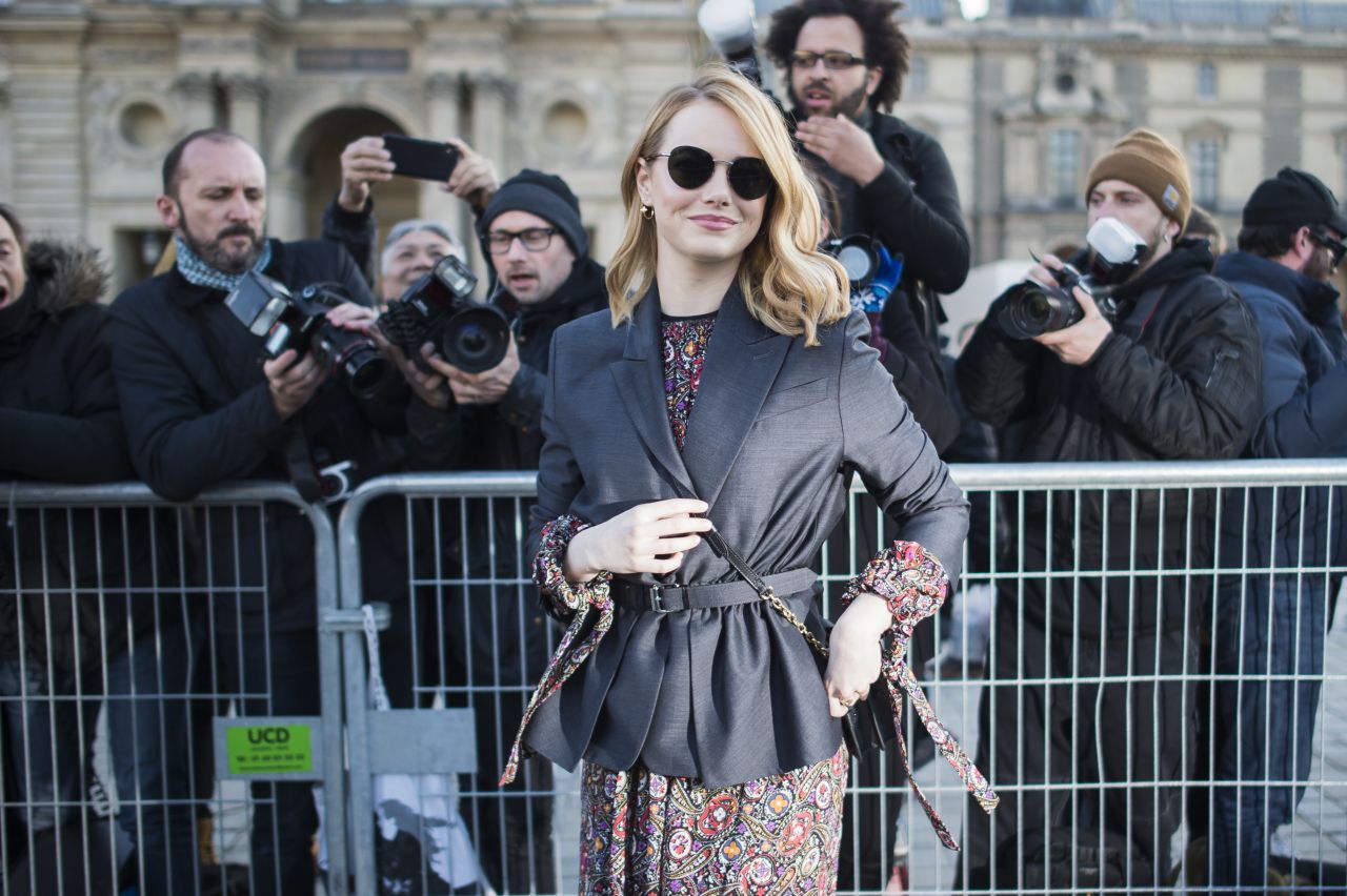 Emma Stone - Outside the Louis Vuitton Show in Paris 03/06/2018 ...