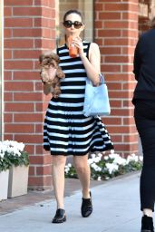 Emmy Rossum Carries Her Dog Cinnamon in Her Arms - Beverly Hills 03/15