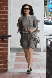 Emmy Rossum Leggy in Mini Dress - Beverly Hills 03/19/2018
