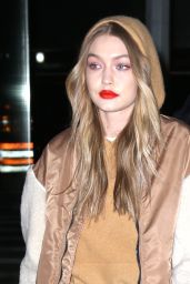 Gigi Hadid in a Bomber Jacket, Cropped Jeans and Leopard Print Booties - NYC 03/19/2018