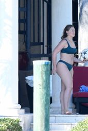 Iskra Lawrence in a Green Bikini in Miami Beach