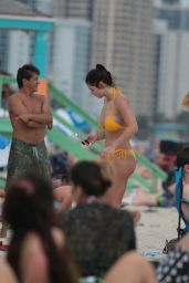 Jasmin Someonesday in a Yellow Bikini at the Beach in Miami Beach 03/19/2018