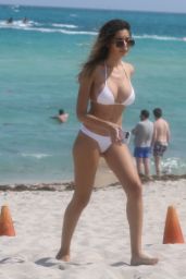 Jasmine Tosh in a White Bikini on Miami Beach 03/20/2018