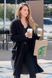Jessica Alba - Stops by Starbucks in Culver City 02/27/2018