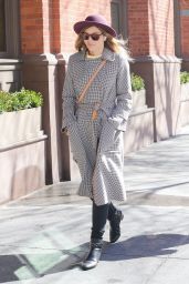 Jessica Biel in a Plaid Coat - New York City 03/22/2018