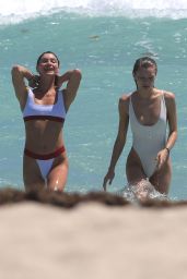Josie Canseco and Bella Banos in Bikinis on the Beach in Miami 03/28/2018