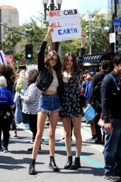 Kaia Gerber and Charlotte Lawrence – Meet Up at the Anti-Gun “March For Our Lives” Rally in LA