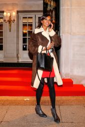Karine Le Marchand Style - Leaving the Four Seasons Hotel in Paris