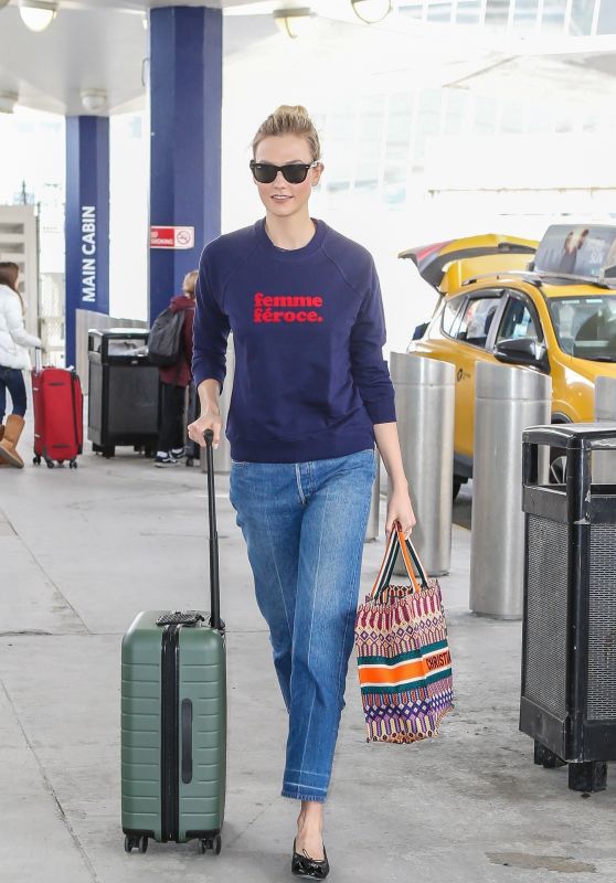 Karlie Kloss Casual Style - JFK Airport in NYC 03/16/2018