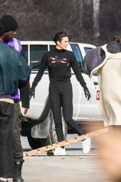 Kendall Jenner Films a New Ad in Paris 03/20/2018