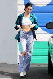 Kendall Jenner in Ripped Jeans - Los Angeles 03/12/2018
