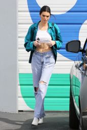 Kendall Jenner in Ripped Jeans - Los Angeles 03/12/2018