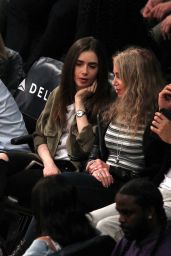 Lily Collins at the Lakers Game in Los Angeles 03/28/2018 • CelebMafia