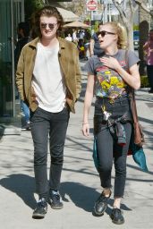 Maika Monroe and Joe Keery at Il Pastaio in Beverly Hills 03/06/2018