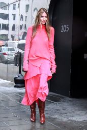Martha Hunt is Stylish - Visits Good Morning America in NYC 03/08/2018