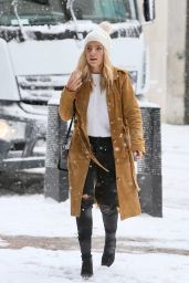 Mollie King in a Snow Blizzard - London 02/28/2018
