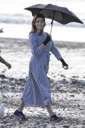 Nigella Lawson Covers Up on a Sunny Day at the Beach in Auckland