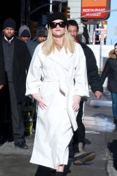 Reese Witherspoon in Wintery White Coat - GMA in New York 03/08/2018