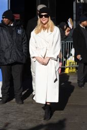 Reese Witherspoon in Wintery White Coat - GMA in New York 03/08/2018