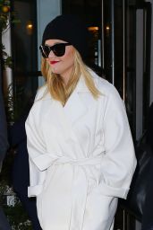 Reese Witherspoon in Wintery White Coat - GMA in New York 03/08/2018