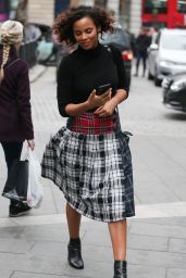 Rochelle Humes in a Double Rartan Dress - London 03/10/2018