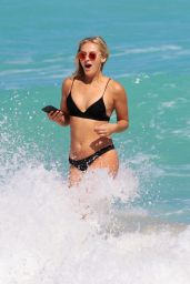 Selena Weber in a Black Bikini at the Beach in Miami Beach