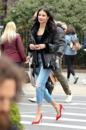 Adriana Lima - Maybelline Commercial Set in New York City 04/17/2018