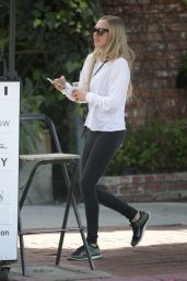 Amanda Seyfried  at the "Alfred Coffee Shop" on Melrose Place in West Hollywood 04/06/2018