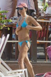 Andrea Corr in a Blue Bikini - Barbados 04/02/2018