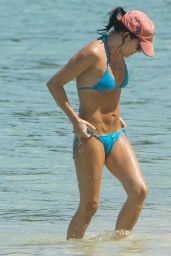 Andrea Corr in a Blue Bikini - Barbados 04/02/2018