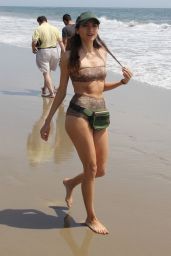 Blanca Blanco in a Beige Bikini at the Beach in Malibu