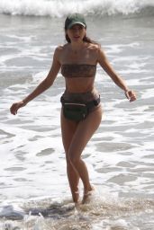 Blanca Blanco in a Beige Bikini at the Beach in Malibu